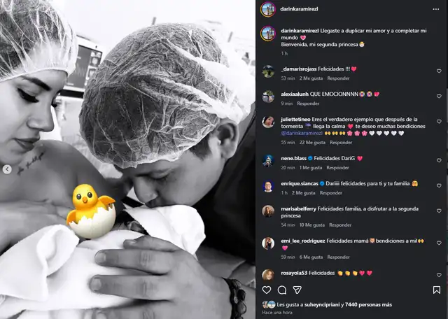 Darinka Ramírez se convirtió en madre por segunda vez. Foto: Instagram. Darinka Ramírez se convirtió en madre por segunda vez. Foto: Instagram.