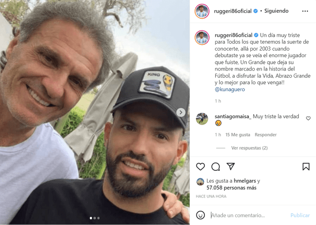 El mensaje de Ruggeri sobre el retiro de Agüero. Foto: captura Instagram