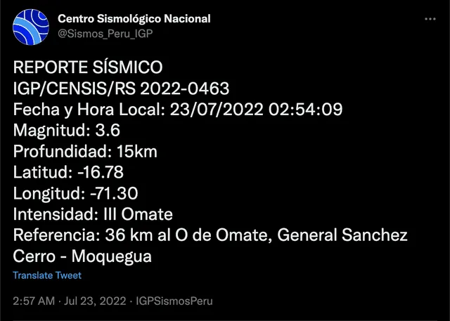 Sismos de hoy en Perú según IGP: consulta los temblores en Lima y provincia este 23 de julio