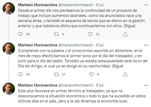 Hilo de Mariano Hormaechea Hilo de Mariano Hormaechea