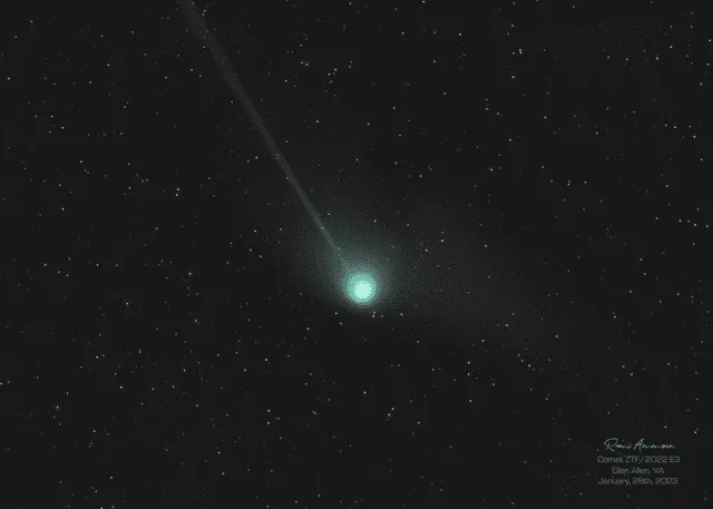  El paso del cometa cerca de la Tierra permitió que se observe más de cerca su estructura. Foto: Twitter / Rami Ammoun / @rami_astro   