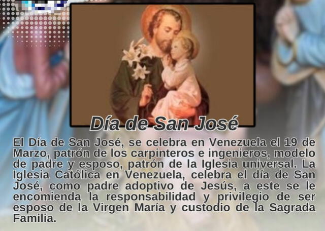 El Día de San José se conmemora cada 19 de marzo. Foto: Anarelis Nava/X