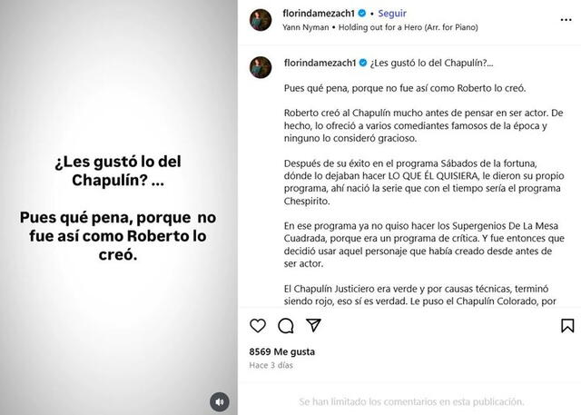 Este es el último post que realizó Florinda Meza con respecto a la serie ‘Sin querer queriendo’. Foto: @florindamezach1 Este es el último post que realizó Florinda Meza con respecto a la serie ‘Sin querer queriendo’. Foto: @florindamezach1