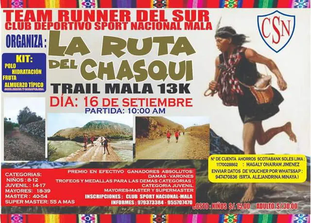 El valle de Mala será escenario de la gran maratón 'La Ruta del Chasqui'