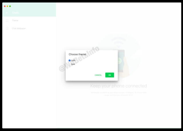 WhatsApp: revelan nuevos detalles del ‘modo oscuro’ para la versión web