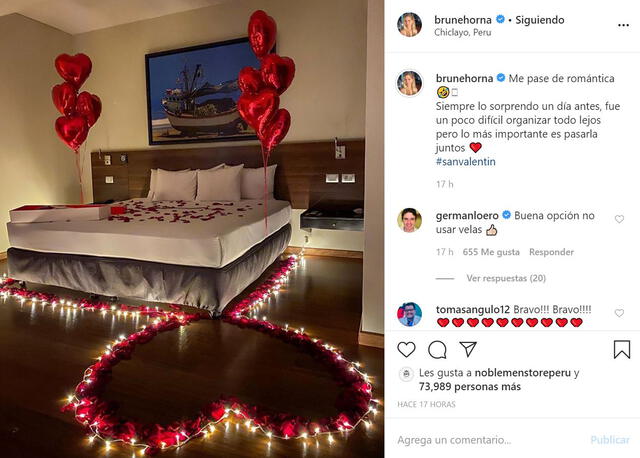 Publicación de Brunella Horna en Instagram por San Valentín.