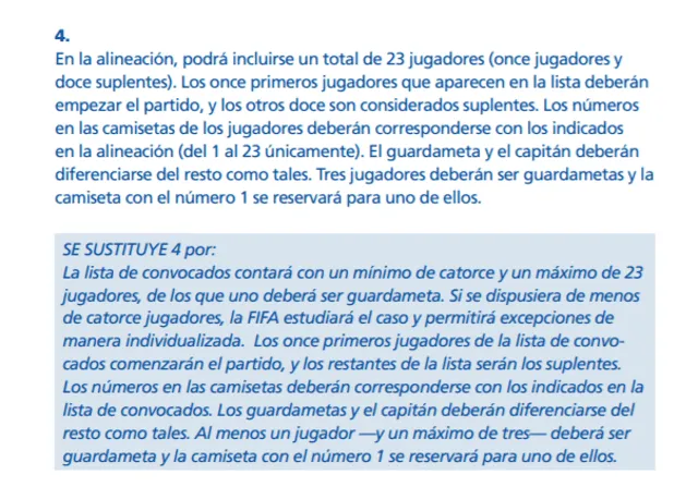 Reglamento de la FIFA. Foto: FIFA
