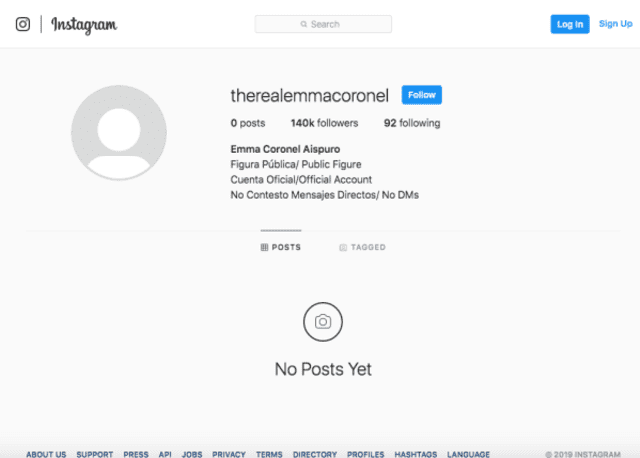 En el 2019, Emma Coronel llegó a tener alrededor de 140 mil seguidores en un par de meses. (Foto: Instagram)