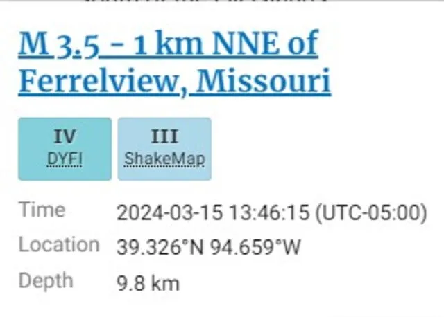 Sismo en Estados Unidos. Foto: USGS 