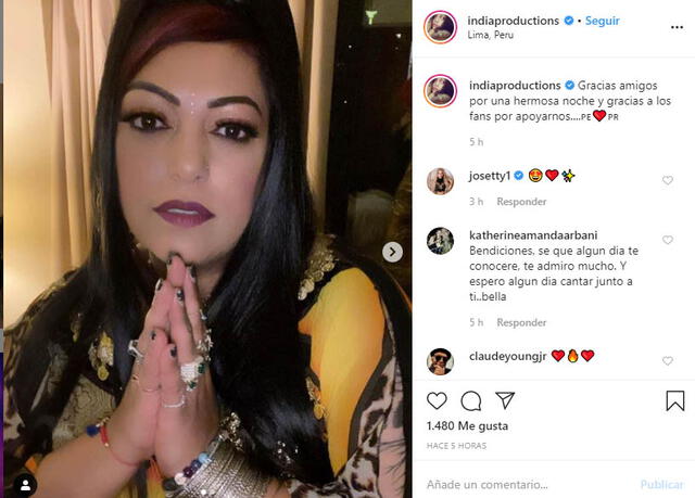 'La India' esposa de Andrés Hurtado agradece cariño de los peruano