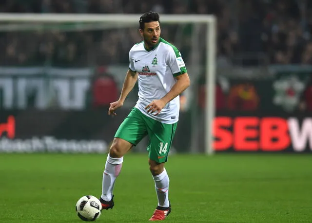 Claudio Pizarro en un partido con la camiseta de Werder Bremen. Foto: AFP