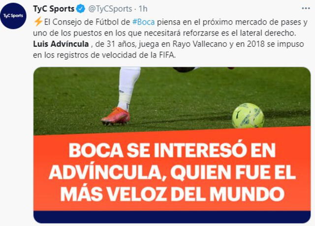 Medio argentino sobre Advíncula. Foto: TyC Sports
