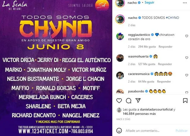 Nacho y otros artistas realizarán concierto en favor de Chyno Miranda.