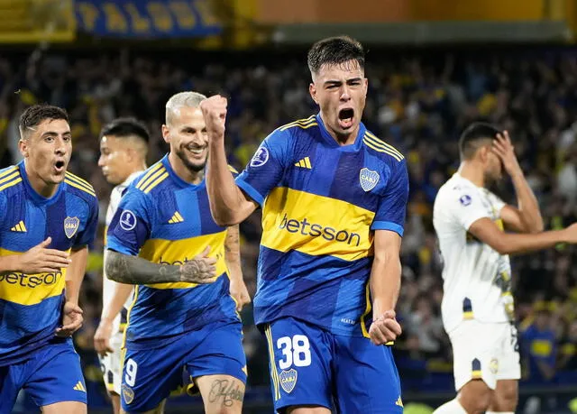 Anselmino anotó en el último partido de Boca Juniors. Foto: AFP 