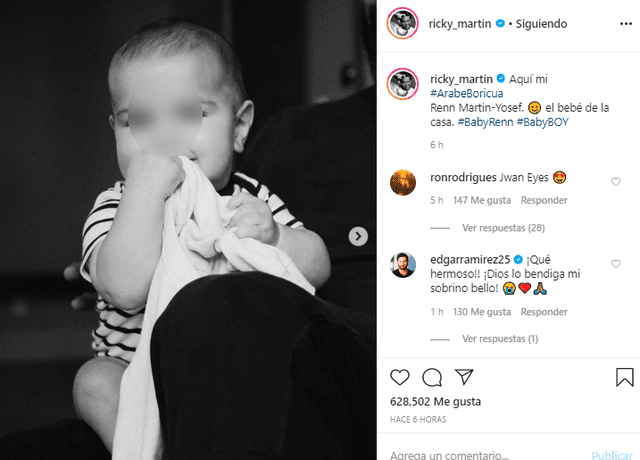 Ricky Martin muestra por primera vez el rostro de su hijo Renn.