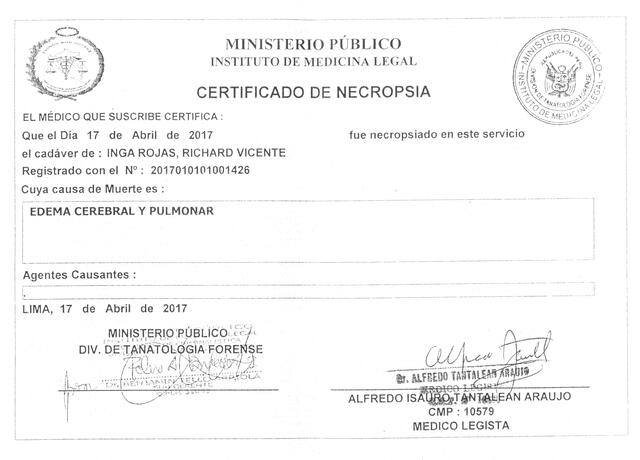 Necropsia contradice versión del Ejército sobre muerte de cadete en Chorrillos