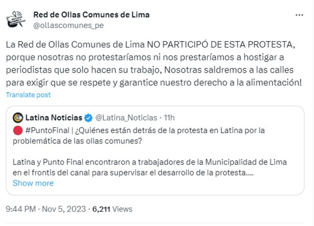 Ollas Comunes| Municipalidad de Lima| Rafael López Aliaga