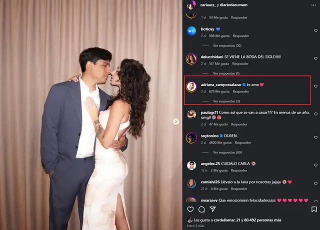 Adriana Campos Salazar reacciona la pedida de mano de su hermana con youtuber Curwen. Foto: Instagram. Adriana Campos Salazar reacciona la pedida de mano de su hermana con youtuber Curwen. Foto: Instagram.