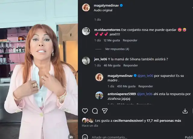 Magaly Medina responde sobre exesposa de Alfredo Zambrano. Foto: Instagram.