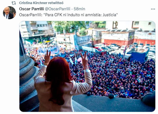 Retuit de Cristina Kirchner