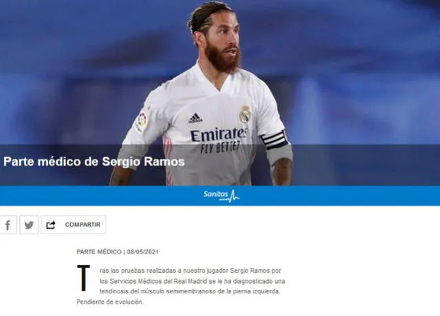 Real Madrid: Sergio Ramos volvió a lesionarse