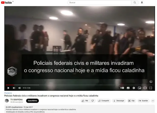 Video de protesta de policías circula desde el 2017. Foto: captura en Youtube / TV Grapiúna.