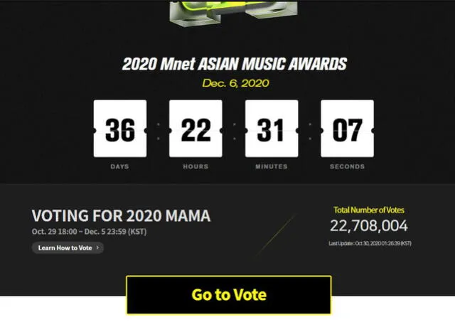 Paso 4 para votar en los 2020 MAMA. Foto: Mnet