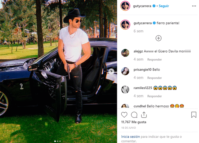 Guty Carrera en filmaciones de La Reina del Sur. Foto: Instagram
