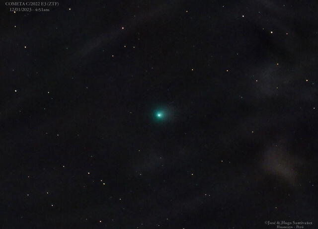 Cometa C/2022 E3 (ZTF) captado en Huancayo, Perú
