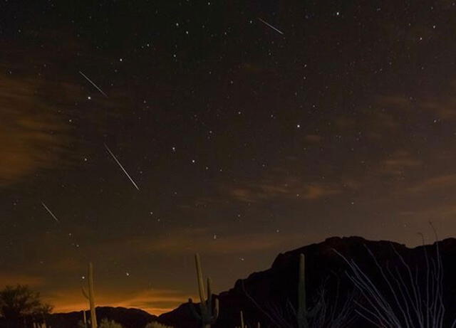 Lluvia de estrellas dracónidas captada en 2013 desde Arizona. Foto: Sean Parker / EarthSky