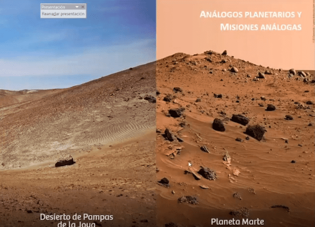 Similitud en el suelo de Marte con el desierto de Pampas de la Joya. Foto: captura de Youtube/Conida   