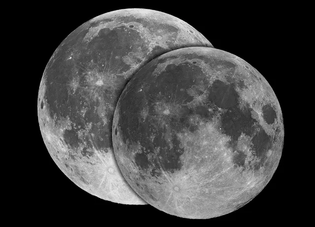 La superluna puede verse ligeramente más grande que una luna llena normal, si se mira con cuidado. Foto: Sky at Night Magazine    