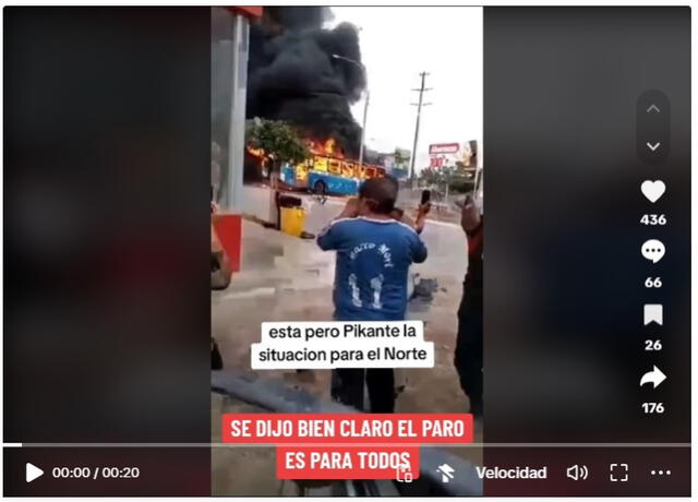  Desinformación sobre el paro de transportista del 10 de octubre de 2024. Foto: captura en TikTok.    