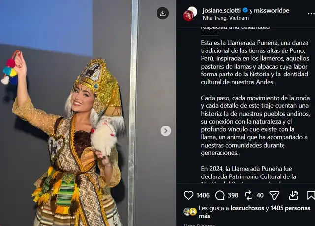 Josiane Sciotti explicó que la llamerada puneña fue declarada Patrimonio Cultural de la Nación en 2024 por su relevancia en la identidad andina.