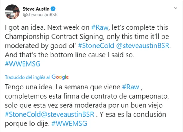 WWE Monday Night Raw: Stone Cold se hará presente en el Madison Square Garden