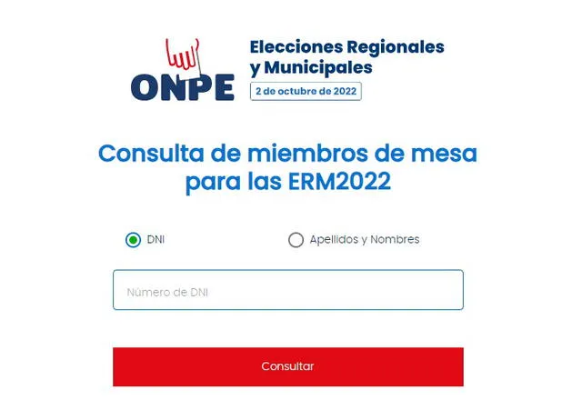 Consulta de miembros de mesa para las ERM2022