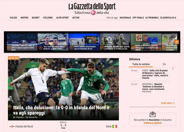 La Gazzetta dello Sport. Foto: captura de pantalla