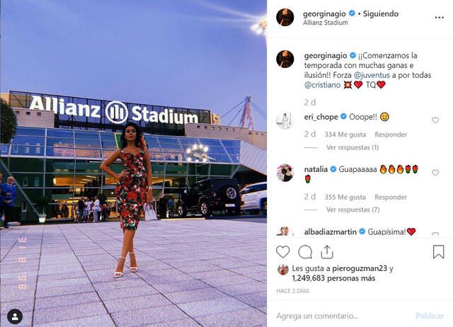 Georgina Rodríguez en las afueras del Allianz Stadium de Turín