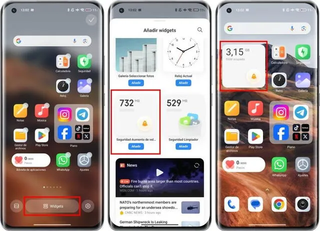  Así podrás activar el nuevo widget. Foto: Xiaomi Adictos   