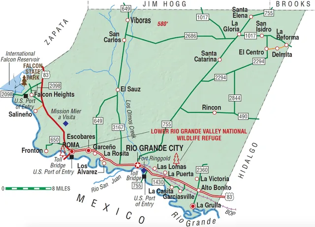  El condado de Starr County, se ubica al sur de Estados Unidos, cerca de la frontera con México. Foto: Texas Almanac    