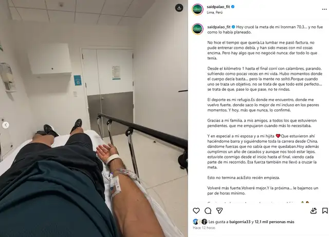 Said Palao deja conmovedor mensaje en redes. Foto: Instagram