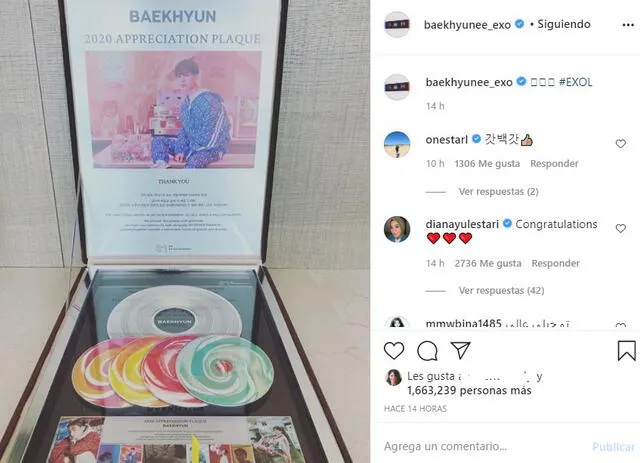 Baekhyun en Instagram. Foto: captura
