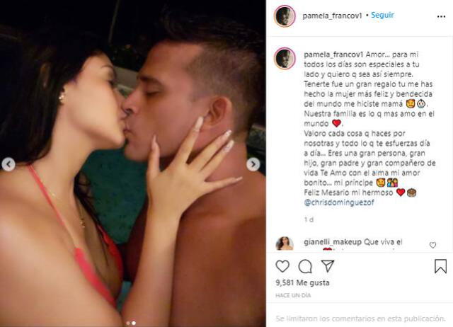 Pamela Franco a Christian Domínguez por aniversario “Te amo con el alma”
