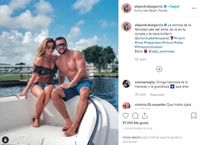 Alejandra Baigorria presentó a su novio en Instagram. Foto: Captura