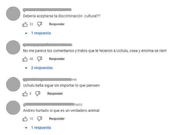  Usuarios piden a 'La Uchulú' ignorar las críticas y seguir en la competencia. Foto: YouTube   