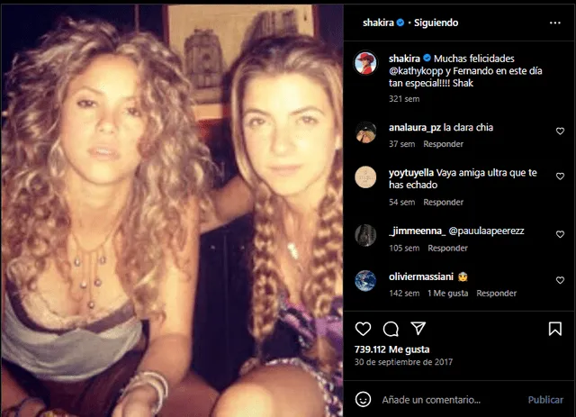 Shakira y su mejor amiga Kathy Kopp. Foto: Instagram/Shakira 