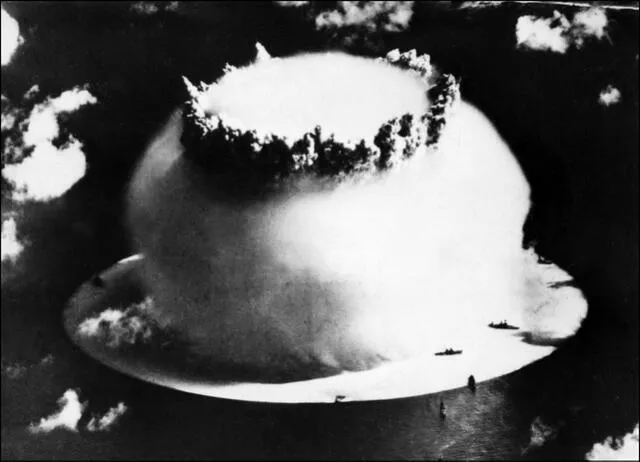 Ensayo de la bomba atómica en Islas Marshall en 1946. Foto: AFP   