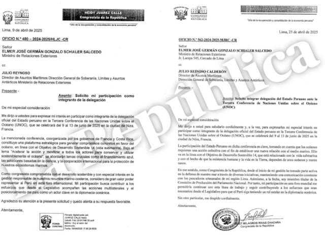  Solicitudes de Heidy Juarez y Janet Rivas para acompañar a Dina Boluarte en Francia | Foto: La República.    
