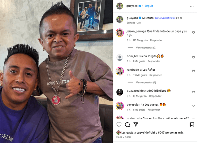 Christian Cueva y Jorjito. Foto: captura/Instagram/guayaco Christian Cueva y Jorjito. Foto: captura/Instagram/guayaco