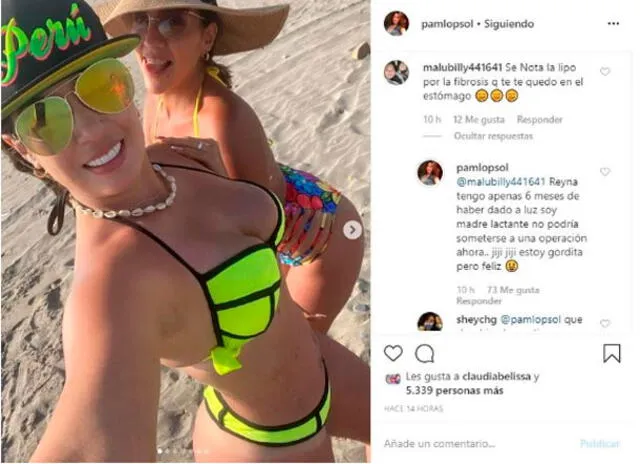 Pamela López responde a detractora en Instagram  Foto: Captura